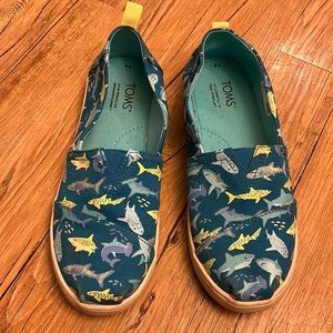 Toms Youth Shoes Teal/Shark Size 6